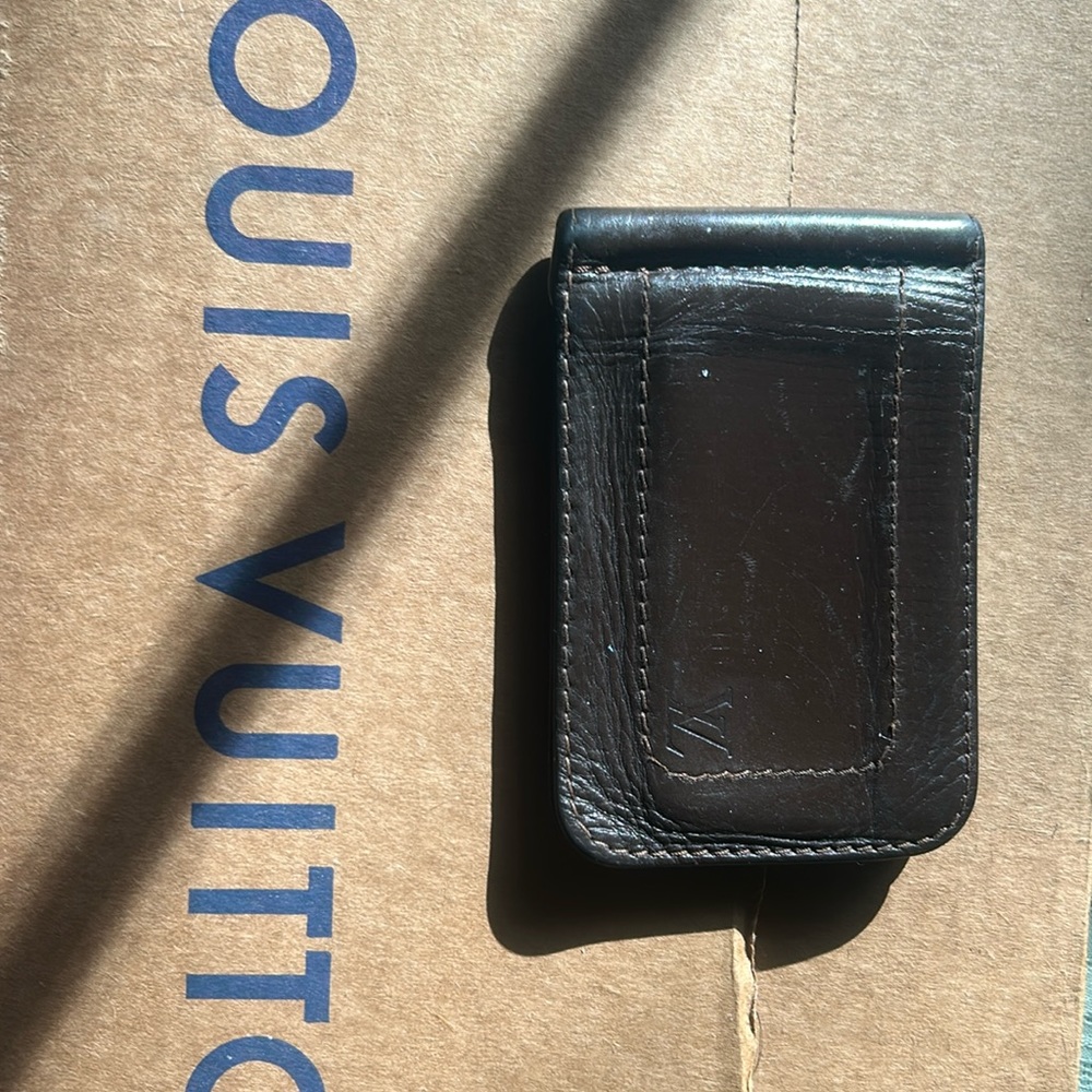 LOUIS VUITTON BROWN UTAH LEATHER SMALL WALLET